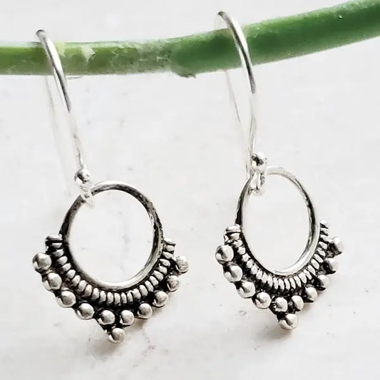 Silver Bali Dangle Earrings