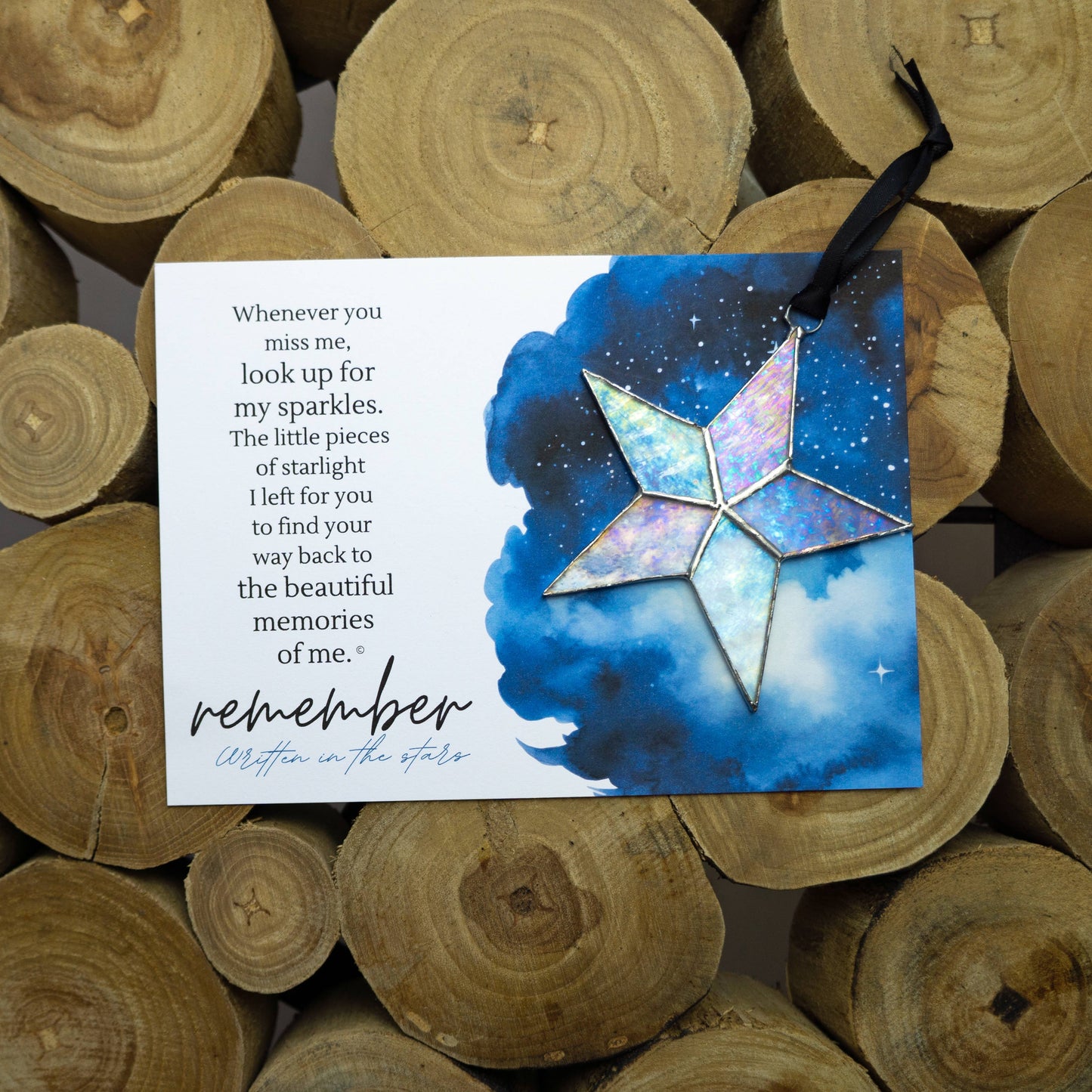 Written in the Stars: Remembered Handmade  Glass Star 7727