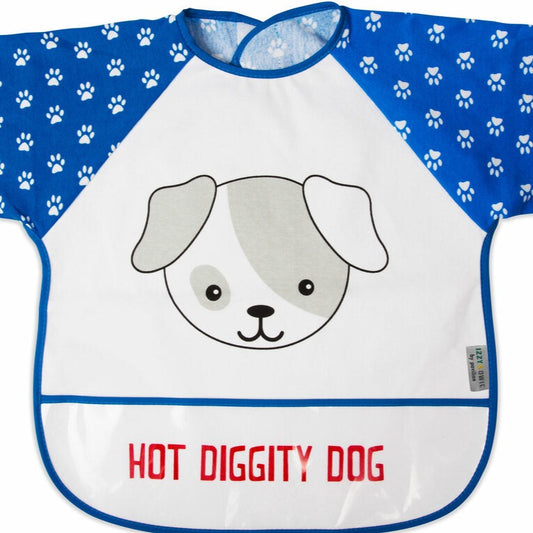 Red and Blue Puppy - One Size Fits All Toddler Smock