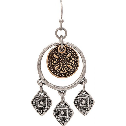 Two Tone Kite Boho Earrings