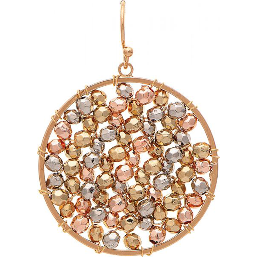 Multimetal Beads Circle Earrings