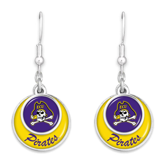 East Carolina Pirates Earrings- Stacked Disk