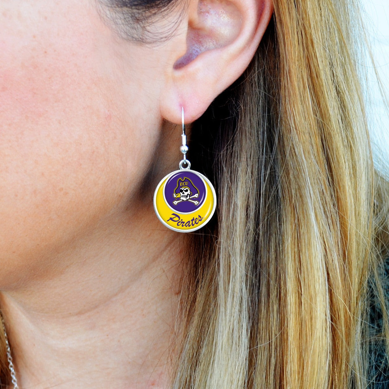 East Carolina Pirates Earrings- Stacked Disk