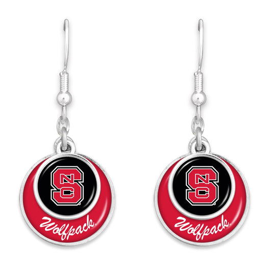 NC State Wolfpack Earrings- Stacked Disk