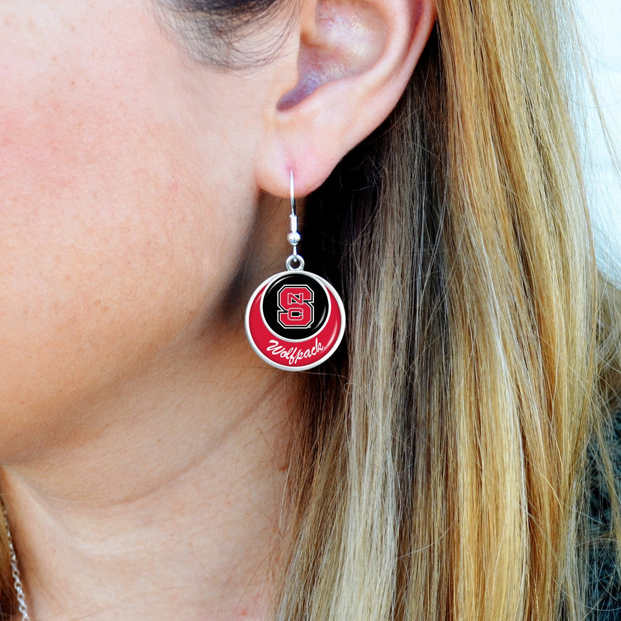 NC State Wolfpack Earrings- Stacked Disk