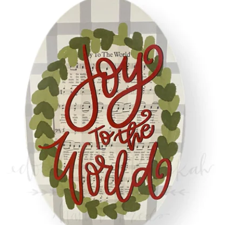 12" Topper Joy to the World Oval