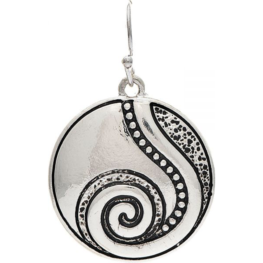 Silver Swirled Circle Earrings