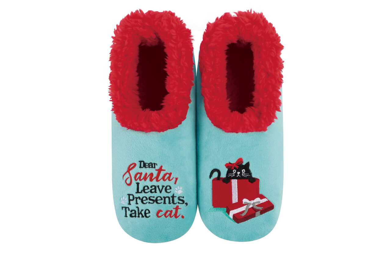 Women's  Dear Santa Take the Cat Slippers