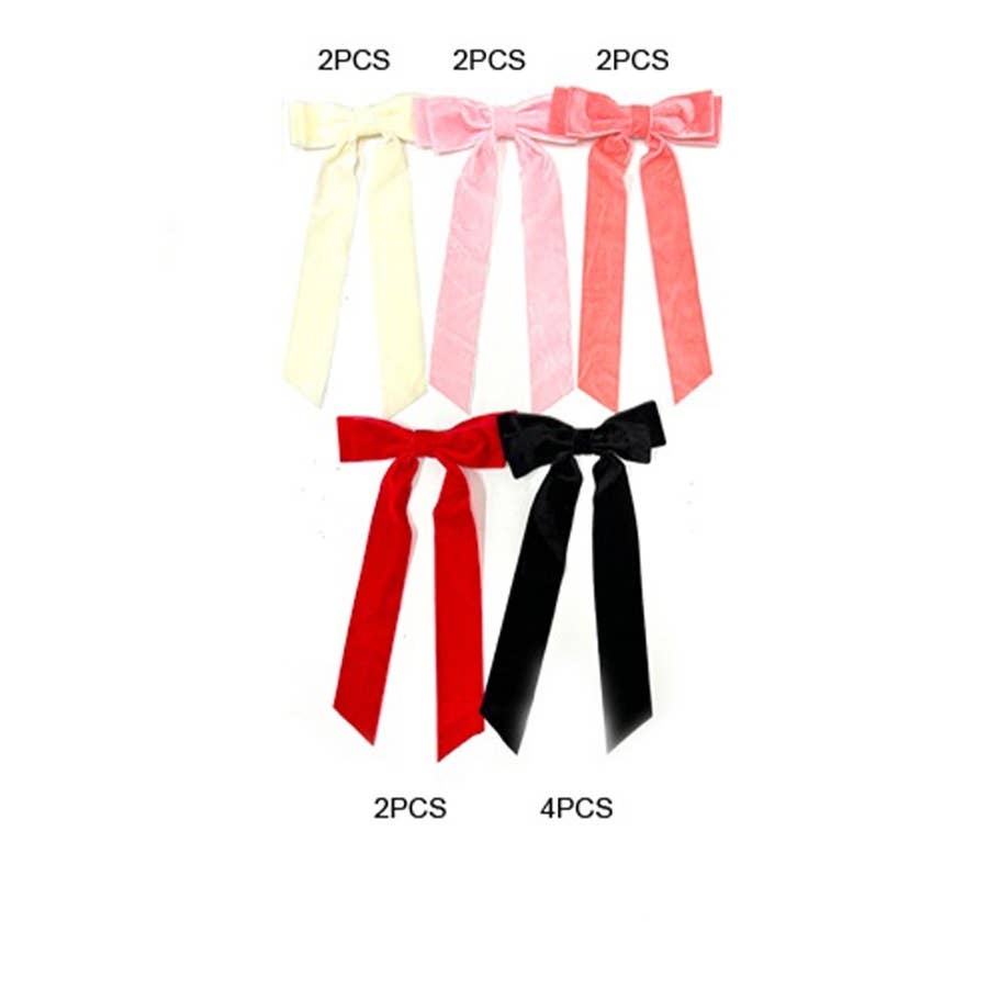 Velvet French Bow Alligator Clips: MIX COLOR / ONE