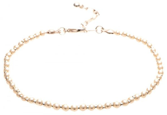 Silver Faux Pearl Anklet