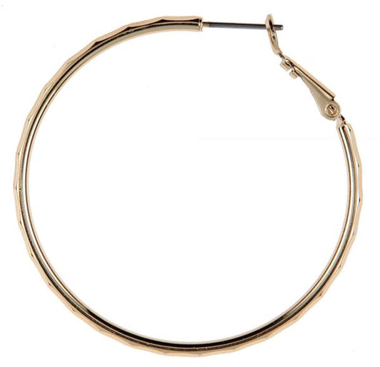 Gold Wire Hoop Earrings - Large