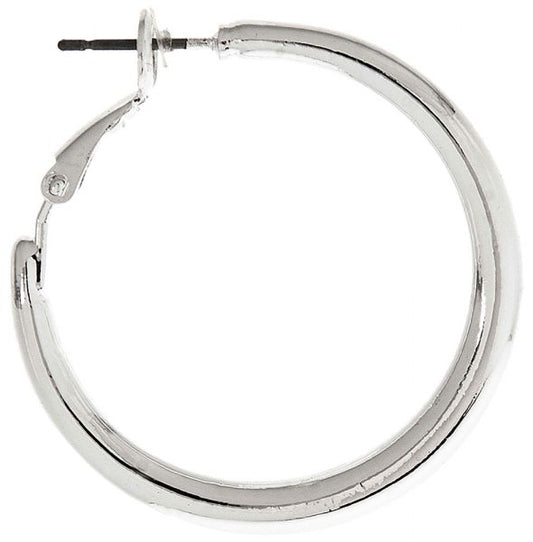 Silver Round Hoop Earring