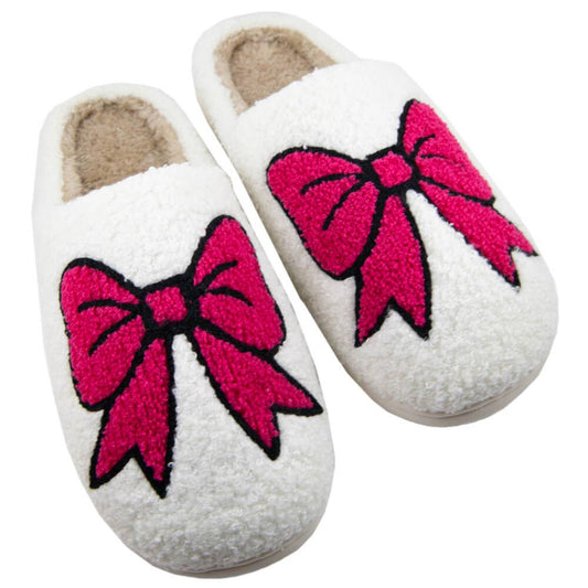 Bow Fuzzy Slippers M/L