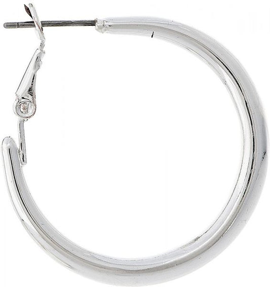 Silver Lever back Hoop Earrings