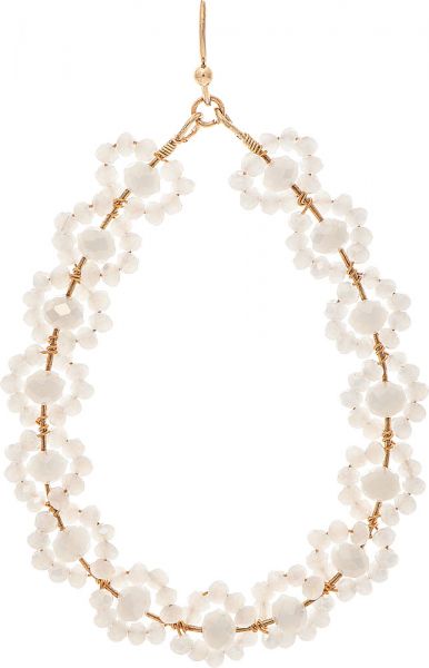 White Flower Bead Earrings
