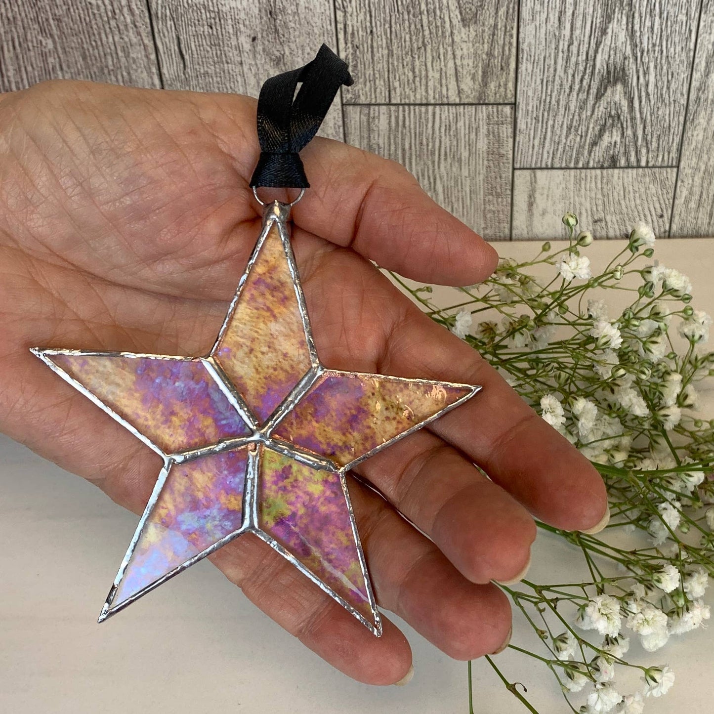 You + Shine: Congrats Handmade Stained Glass Star 7700