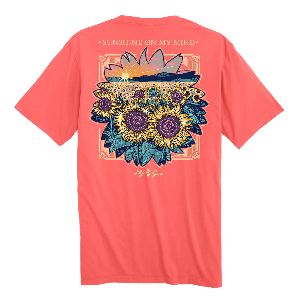 Sunflower Scene - Coral