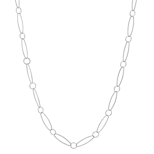 STERLING SILVER COMBO DIAMOND CUT NECKLACE