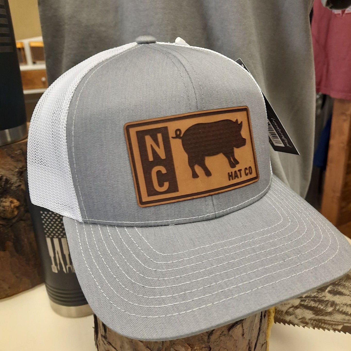 Pig Gray/White Trucker Hat