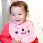 Pink Cupcake Monster - 12" Silicone Catch All Bib