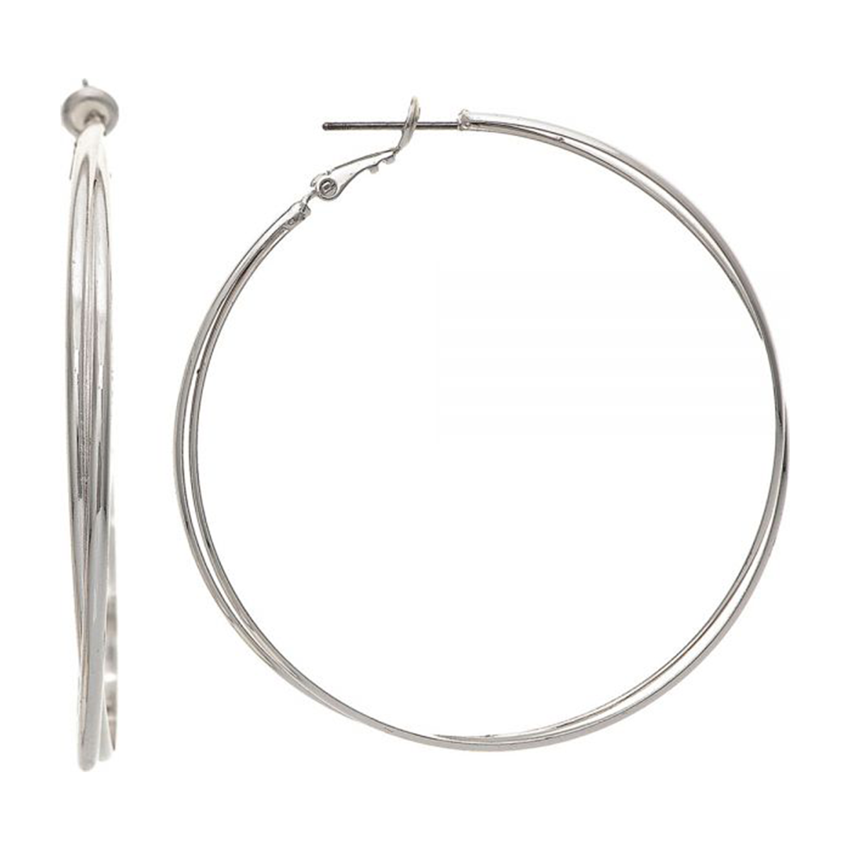 Silver Large Double Hoop Earring