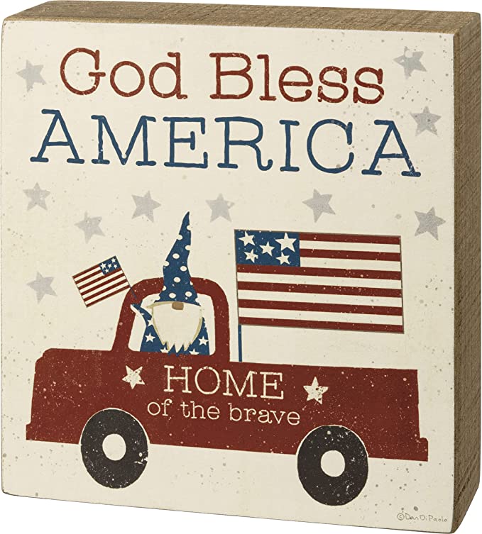 Box Sign - God Bless America Home Of The Brave