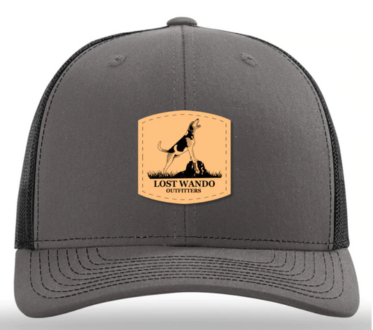 Treeing Walker Leather Patch Hat - Charcoal/Black