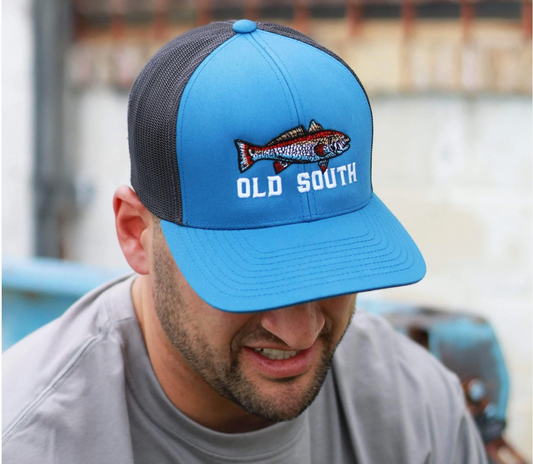 RED FISH - TRUCKER HAT-OCEAN BLUE/ CHARCOAL