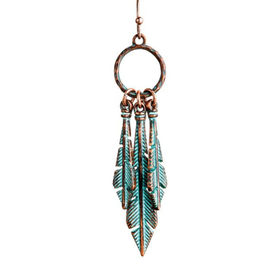 Patina Triple Feather Earring