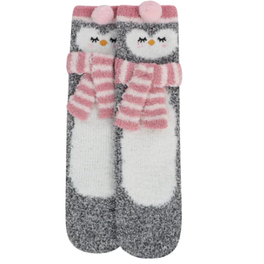Women's Cozy Penguin Yarn Socks