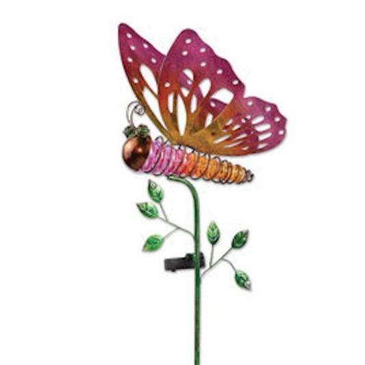 Butterfly Solar Stake - Pink