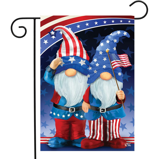 Patriotic Gnomes Garden Flag