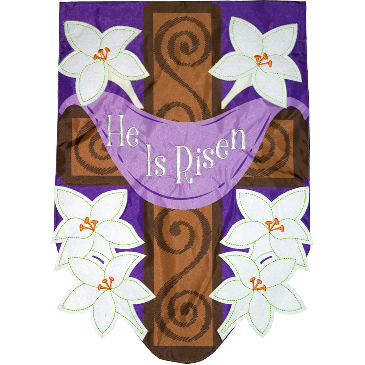 He is Risen Applique Garden Flag