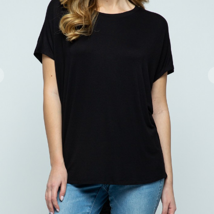 Cielo Women's Round Neck Shirt Blouse - Black