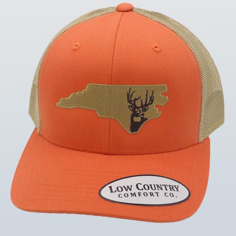 North Carolina Deer Orange Khaki Hat