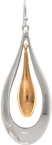 DC Two Tone Double Teardrop Earring