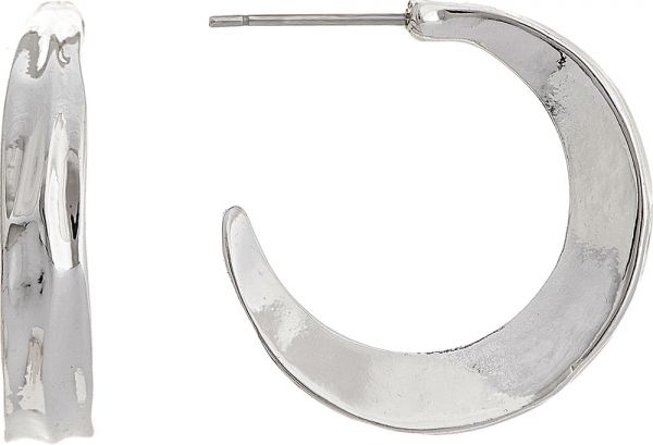 Silver Concage Edge Hoop Earring