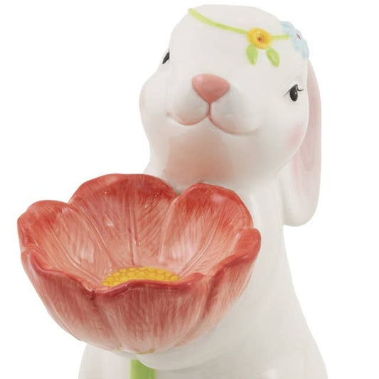 Floral Ceramic Bunny Penny Easter Accents