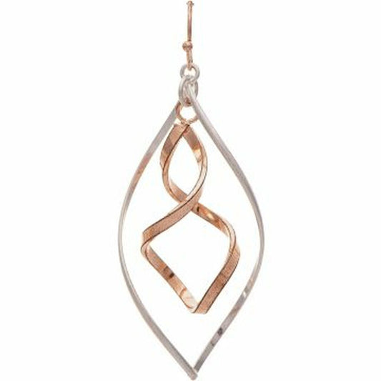 Rose Gold Twirl Center Earrings