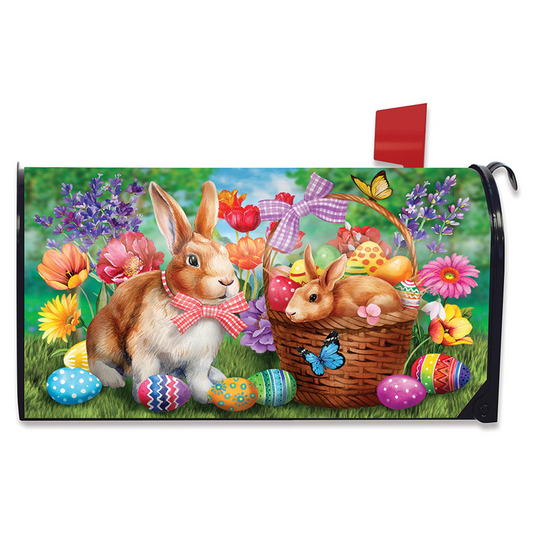 Bunnies and Basket Mailbox Cover